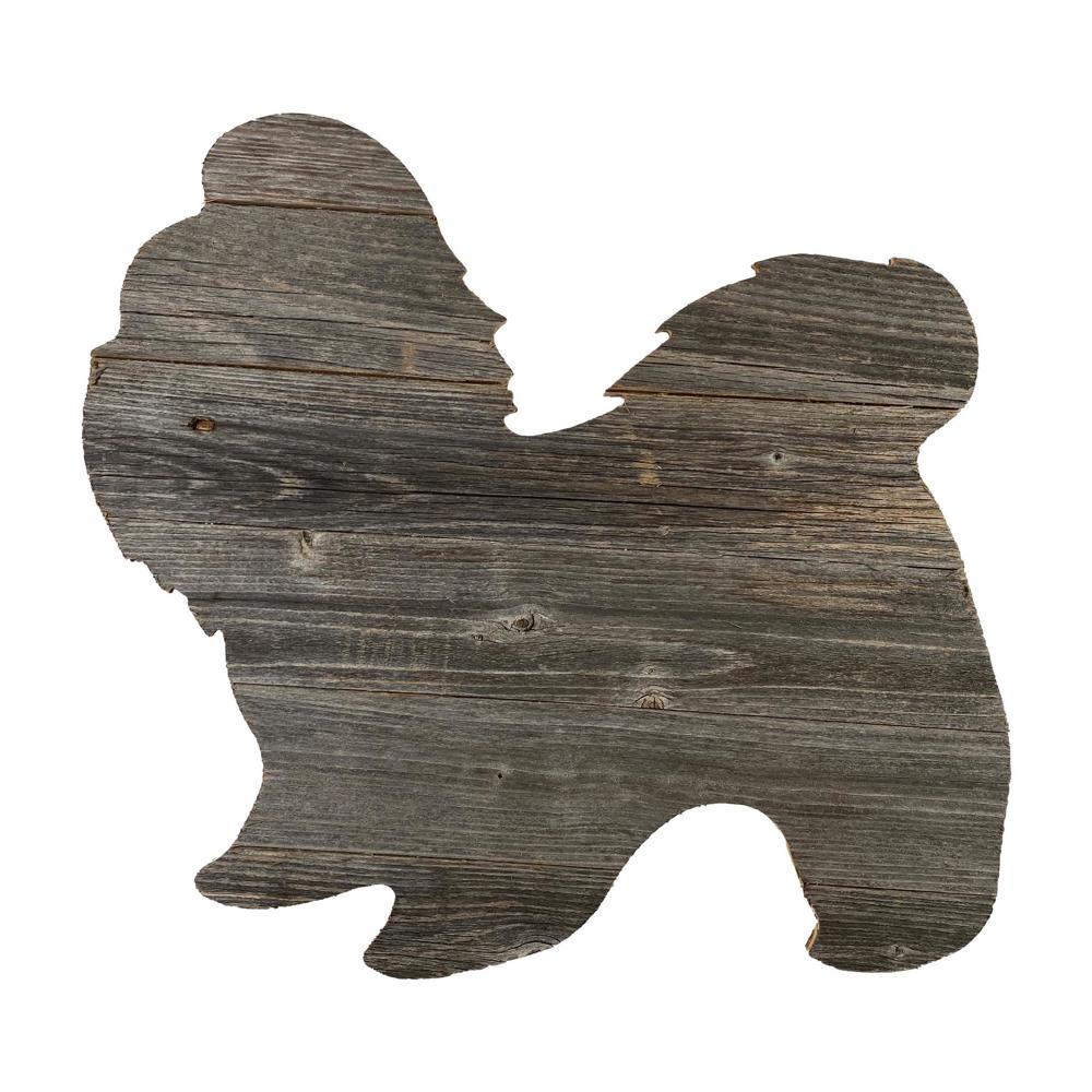 Rustic Farmhouse Shih Tzu Cutout Reclaimed Wood Silhouette