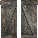 Smoky Black 36 inches Rustic Farmhouse 36 in. x 13 in. Reclaimed Wood Decorative Shutters (Set of 2)