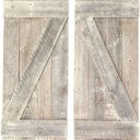 White Wash 36 inches Rustic Farmhouse 36 in. x 13 in. Reclaimed Wood Decorative Shutters (Set of 2)