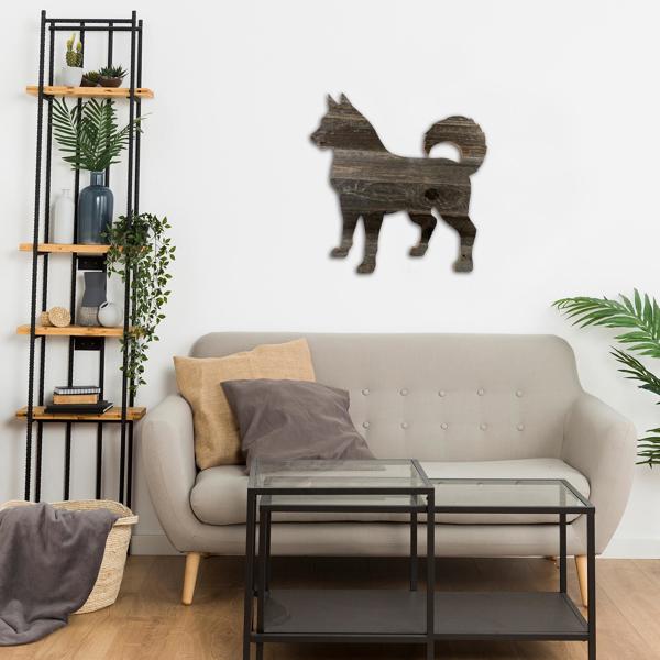 Rustic Farmhouse Siberian Husky Cutout Reclaimed Wood Silhouette