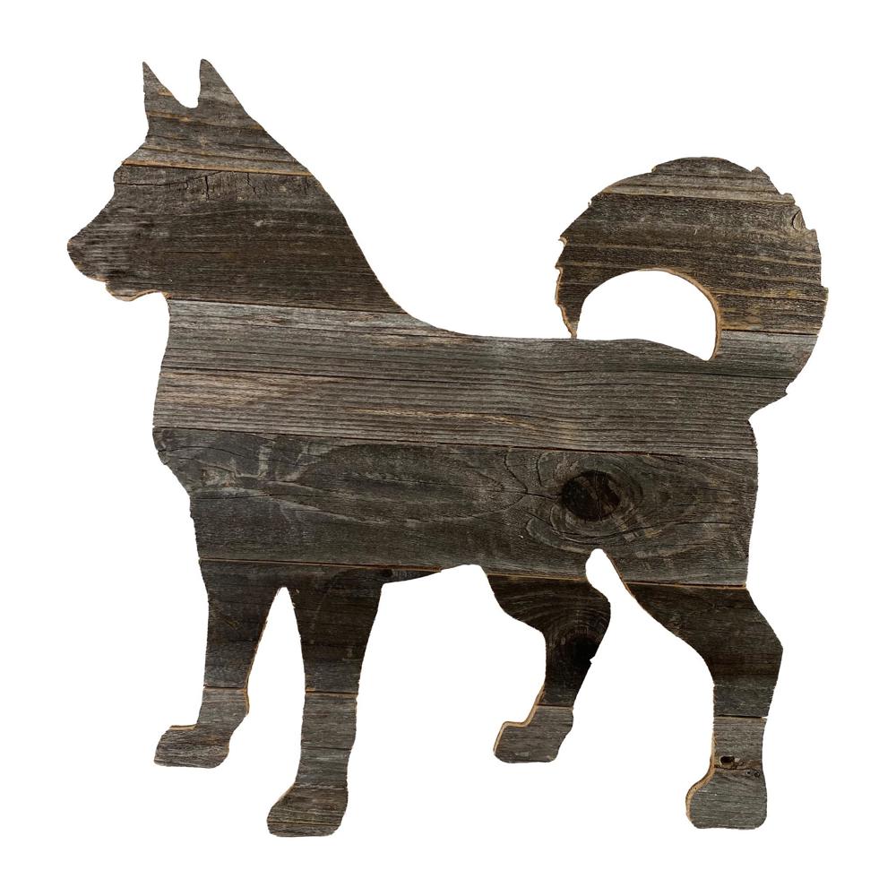 Rustic Farmhouse Siberian Husky Cutout Reclaimed Wood Silhouette