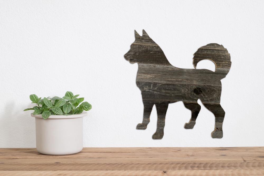 Rustic Farmhouse Siberian Husky Cutout Reclaimed Wood Silhouette