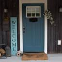 Robins Egg Blue Rustic Farmhouse 5ft Vertical Front Porch Welcome Sign