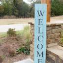 Robins Egg Blue Rustic Farmhouse 5ft Vertical Front Porch Welcome Sign