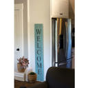 Robins Egg Blue Rustic Farmhouse 5ft Vertical Front Porch Welcome Sign