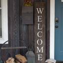 Espresso Rustic Farmhouse 5ft Vertical Front Porch Welcome Sign