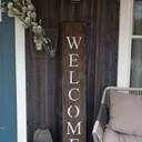 Espresso Rustic Farmhouse 5ft Vertical Front Porch Welcome Sign