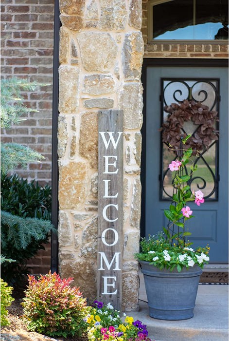 Rustic Farmhouse 5ft Vertical Front Porch Welcome Sign