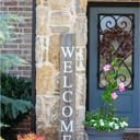 Weathered Gray Rustic Farmhouse 5ft Vertical Front Porch Welcome Sign