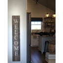 Weathered Gray Rustic Farmhouse 5ft Vertical Front Porch Welcome Sign