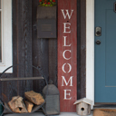 Rustic Red Rustic Farmhouse 5ft Vertical Front Porch Welcome Sign