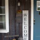 White Wash Rustic Farmhouse 5ft Vertical Front Porch Welcome Sign