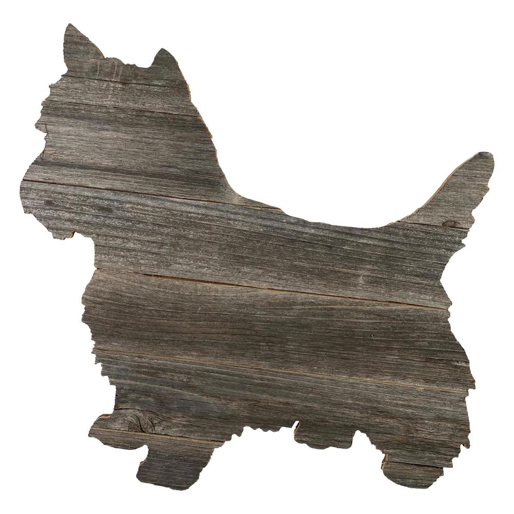 Rustic Farmhouse Yorkshire Terrier Cutout Reclaimed Wood Silhouette