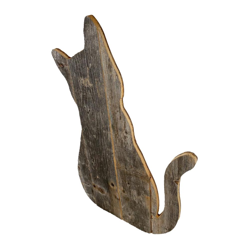 Rustic Farmhouse Reclaimed Wood Cat Cutout Silhouette