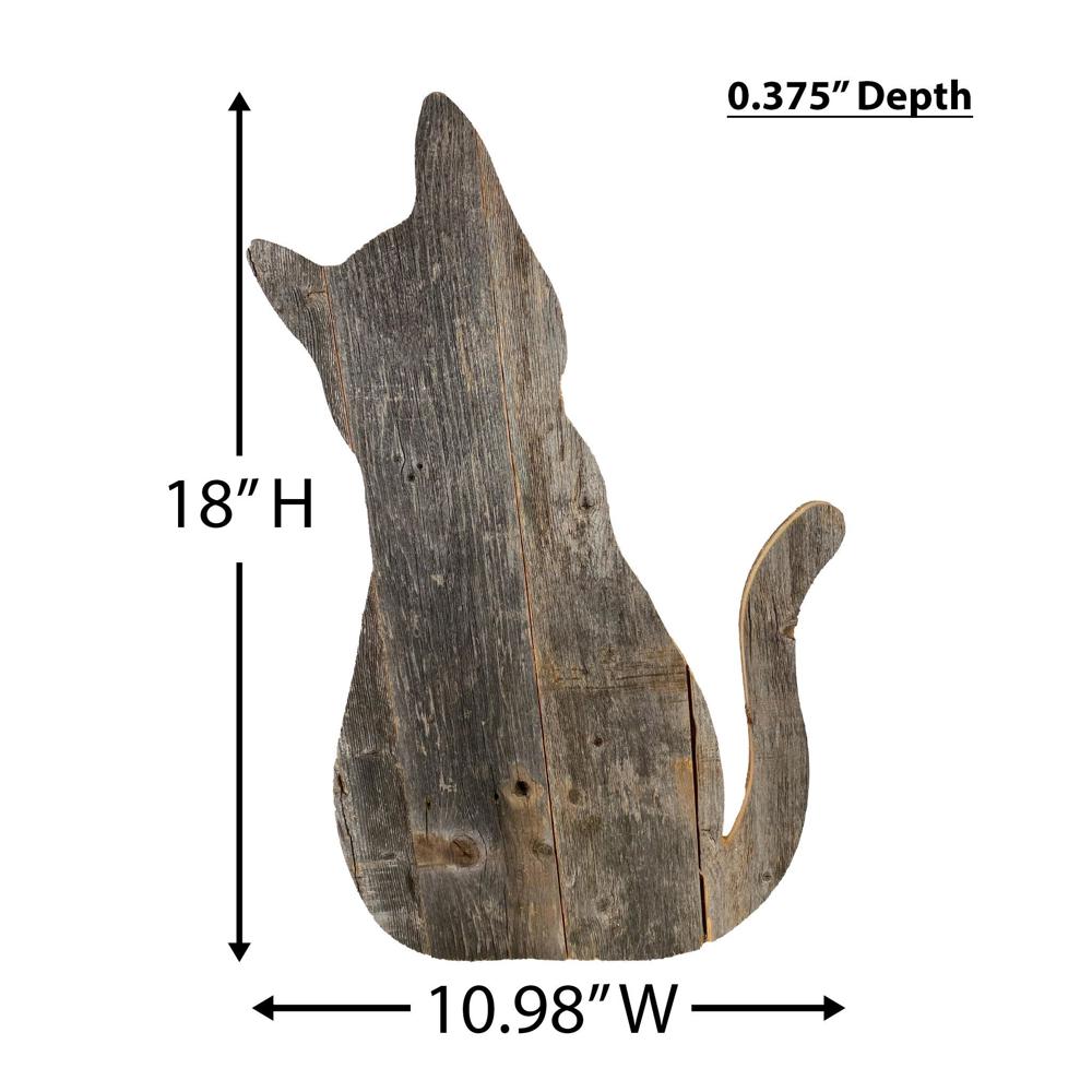 Rustic Farmhouse Reclaimed Wood Cat Cutout Silhouette