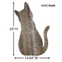 24 inches Rustic Farmhouse Reclaimed Wood Cat Cutout Silhouette