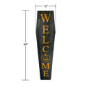 Black Coffin Rustic Farmhouse 4ft Reclaimed Wood Standing Halloween Coffin Welcome Sign