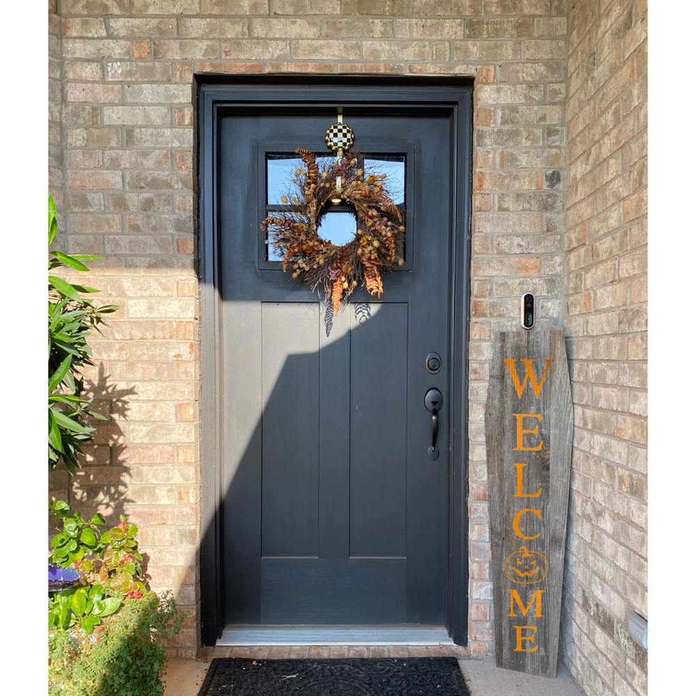 Rustic Farmhouse 4ft Reclaimed Wood Standing Halloween Coffin Welcome Sign