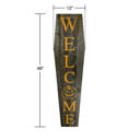 Weathered Coffin Rustic Farmhouse 4ft Reclaimed Wood Standing Halloween Coffin Welcome Sign