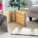 Weathered Gray 17 inches Rustic Farmhouse Deluxe Series Reclaimed Wooden Christmas Tree Box Collar