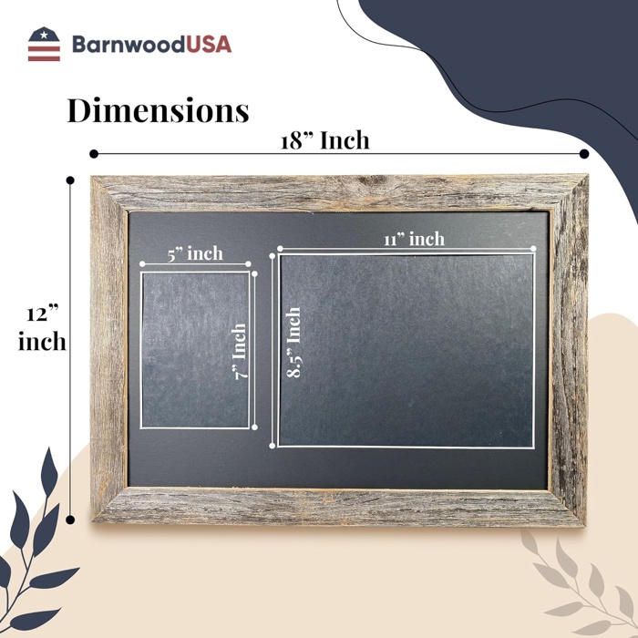 Rustic Farmhouse 12 x 18 Graduation Diploma Frame with Mat, fitted for 5 x 7 Cap & Grown Photo and 8.5 x 11 Diploma Certificate Display