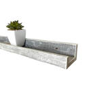 White Wash Rustic Farmhouse Long Floating Reclaimed Wood Shelf with Narrow Ledge