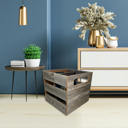 Weathered Gray Rustic Farmhouse 15" x 15" Reclaimed Wood Vinyl Record Organizing Storage Crate