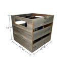 Weathered Gray Rustic Farmhouse 15" x 15" Reclaimed Wood Vinyl Record Organizing Storage Crate