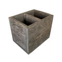  Rustic Farmhouse Reclaimed Wooden Media Storage Box with 2 Slots for Remotes, Glasses and More