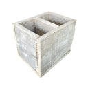  Rustic Farmhouse Reclaimed Wooden Media Storage Box with 2 Slots for Remotes, Glasses and More