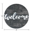 Smoky Black Rustic Farmhouse Large 14" Indoor/Outdoor Reclaimed Wood Welcome Sign