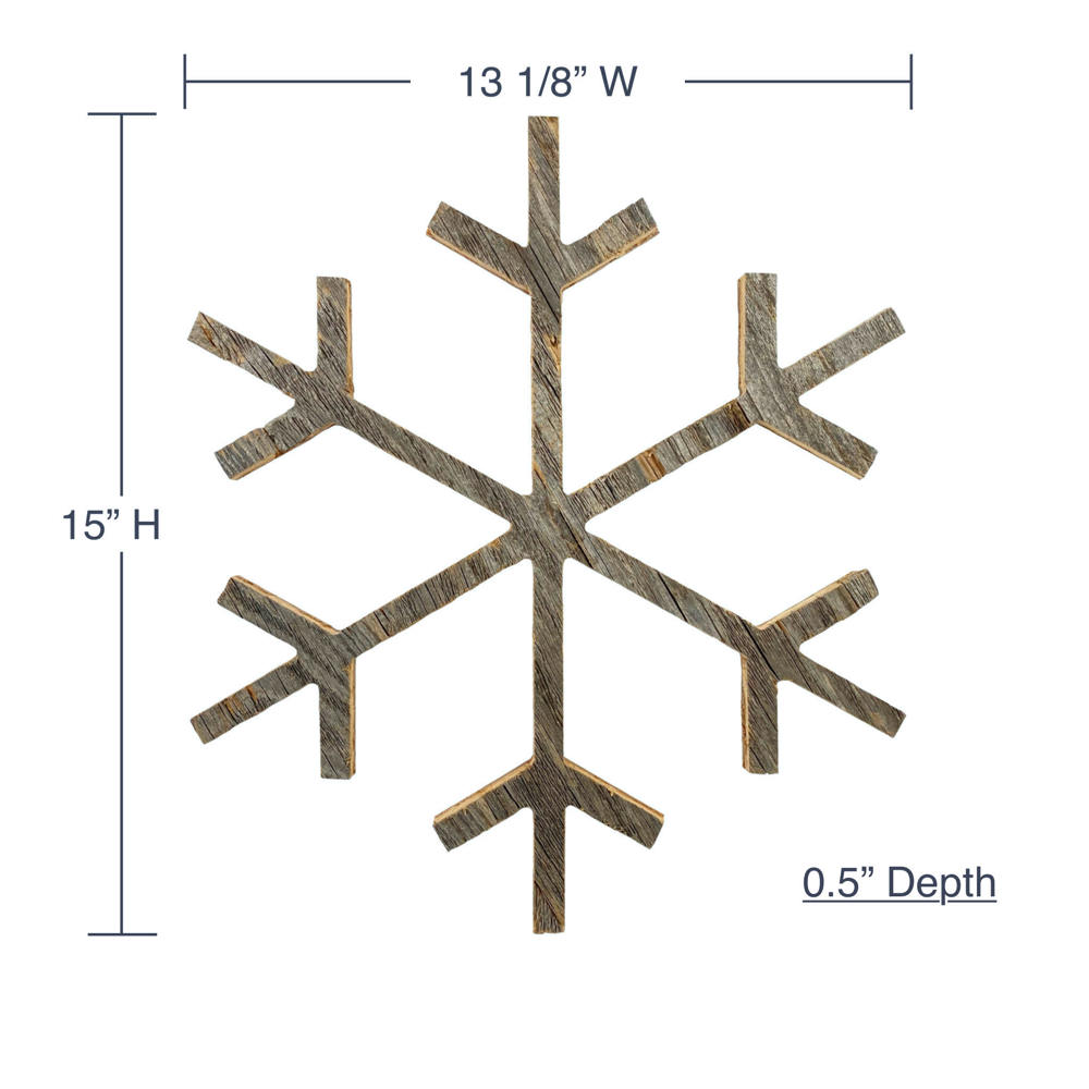 Rustic Farmhouse Large Reclaimed Wood Snowflake, Indoor/Outdoor Holiday Decor