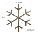 Gray 15 inches Rustic Farmhouse Large Reclaimed Wood Snowflake, Indoor/Outdoor Holiday Decor