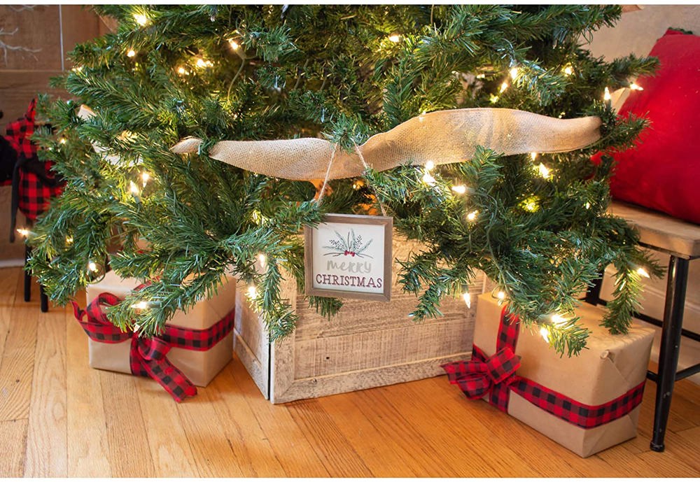 Rustic Farmhouse Reclaimed Wooden Christmas Tree Box Collar