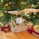 White Wash 17 inches Rustic Farmhouse Reclaimed Wooden Christmas Tree Box Collar