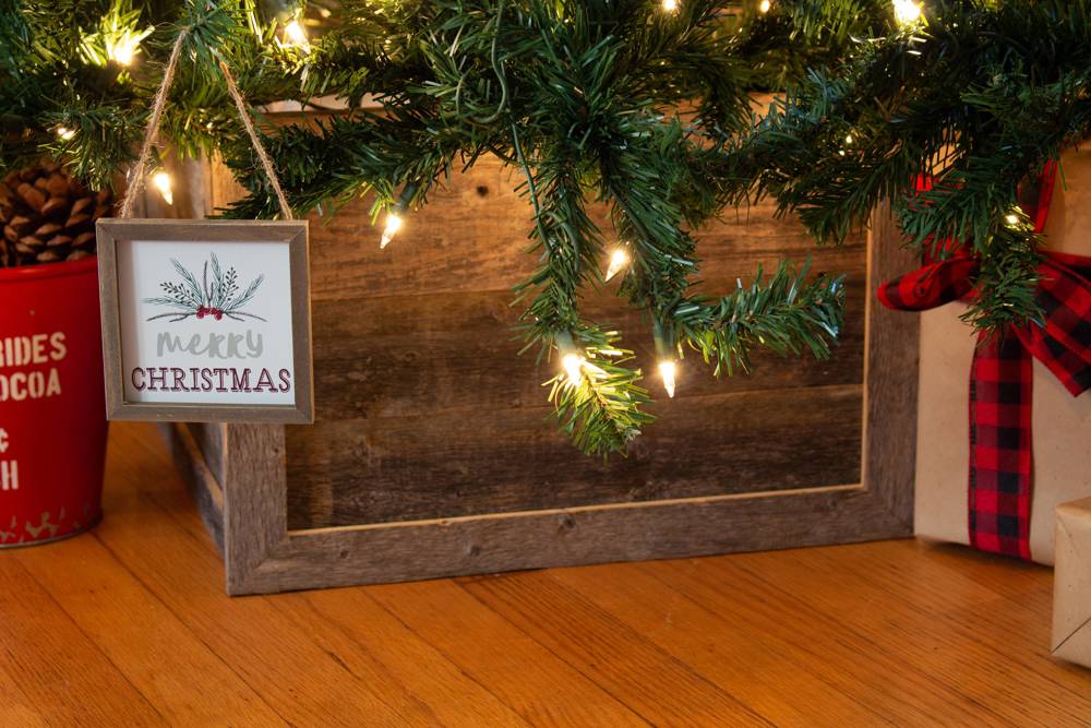 Rustic Farmhouse Reclaimed Wooden Christmas Tree Box Collar