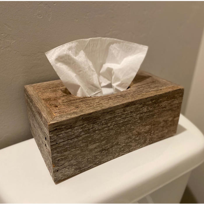 Rustic Farmhouse Reclaimed Wood Decorative Rectangular Tissue Box Cover