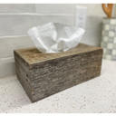 Weathered Gray Rustic Farmhouse Reclaimed Wood Decorative Rectangular Tissue Box Cover