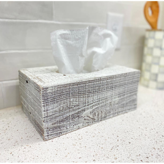 Rustic Farmhouse Reclaimed Wood Decorative Rectangular Tissue Box Cover