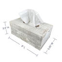 White Wash Rustic Farmhouse Reclaimed Wood Decorative Rectangular Tissue Box Cover