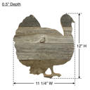 Weathered Gray 12 inches Rustic Farmhouse Fall Harvest Reclaimed Wood Turkey