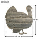 Weathered Gray 18 inches Rustic Farmhouse Fall Harvest Reclaimed Wood Turkey