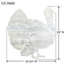 White Wash 24 inches Rustic Farmhouse Fall Harvest Reclaimed Wood Turkey