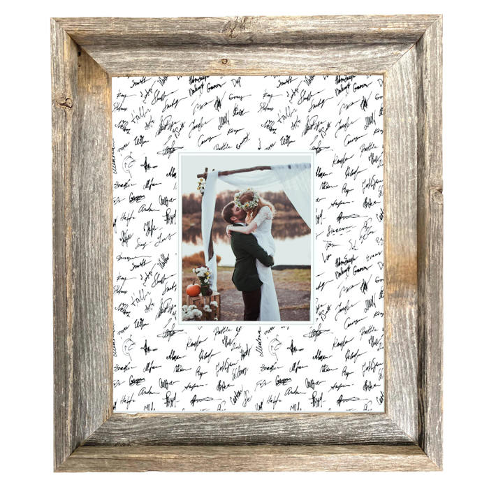 Rustic Farmhouse Wedding Picture Frames with Signature Mat