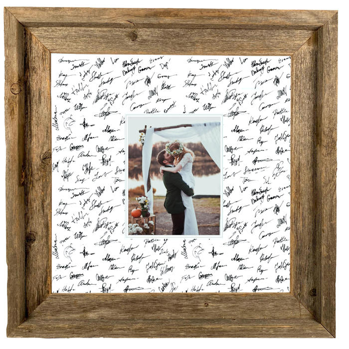 Rustic Farmhouse Wedding Picture Frames with Signature Mat