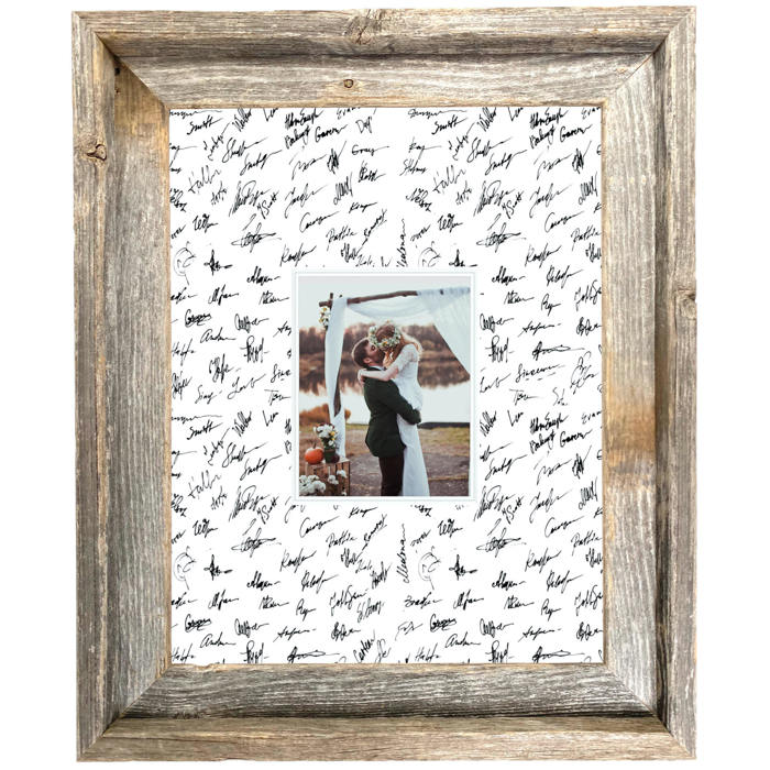 Rustic Farmhouse Wedding Picture Frames with Signature Mat