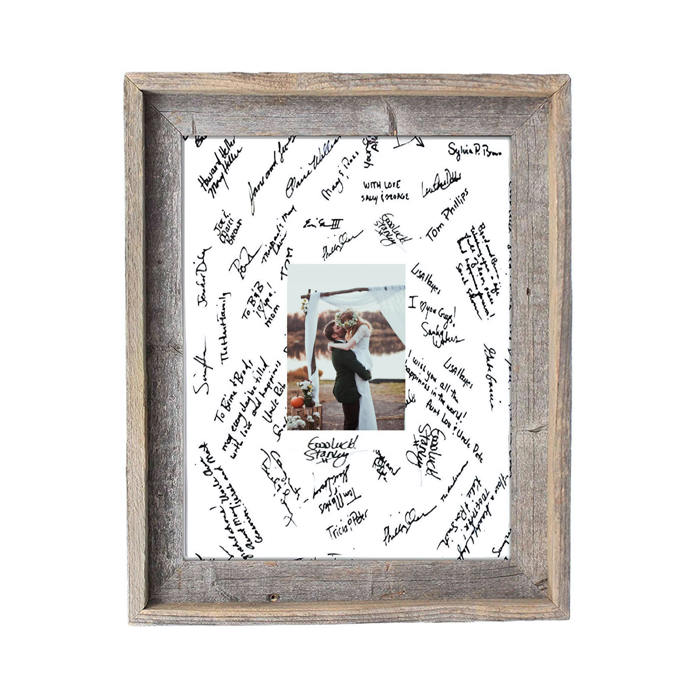 Rustic Farmhouse Wedding Picture Frames with Signature Mat