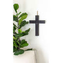 Smoky Black 15 inches Rustic Christian 15 in. x 12 in. Old Reclaimed Wood Cross