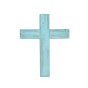 Robins Egg Blue 15 inches Rustic Christian 15 in. x 12 in. Old Reclaimed Wood Cross