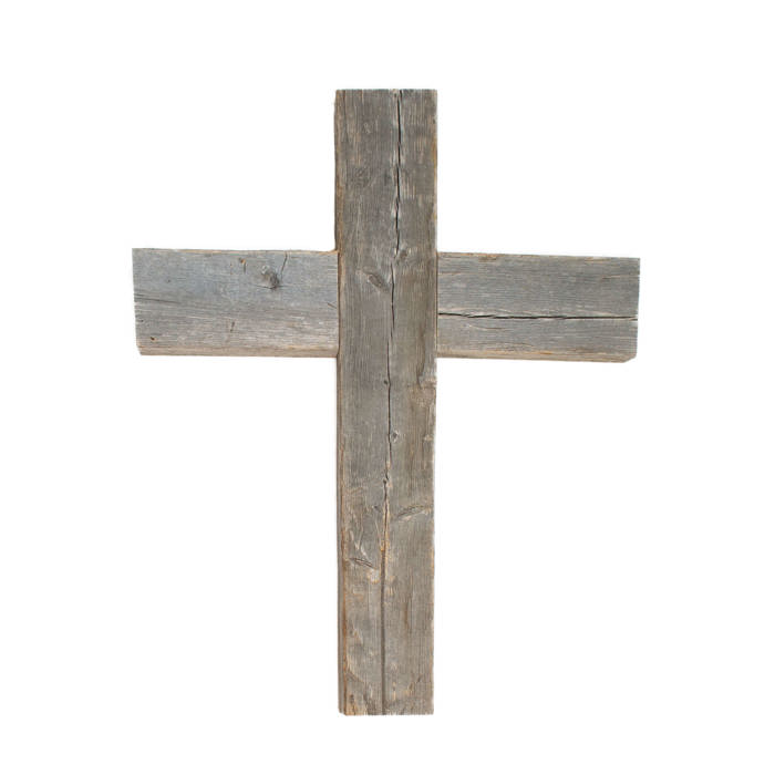 Rustic Christian 15 in. x 12 in. Old Reclaimed Wood Cross